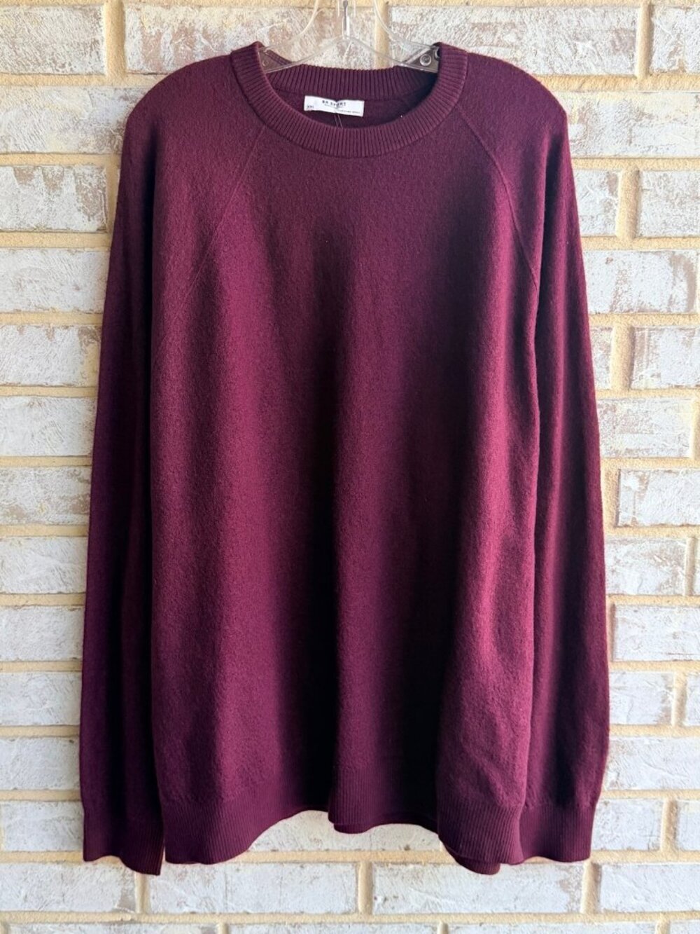 Banana Republic BR Sport Long Sleeve Burgundy Wool Blend Sweater Men's Size XXL